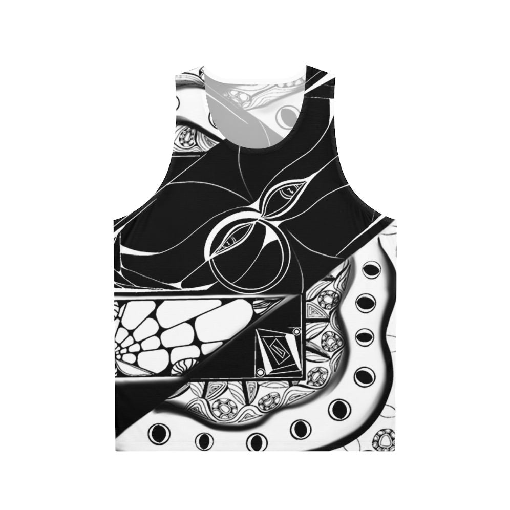 Unisex tank top with abstract musical note design