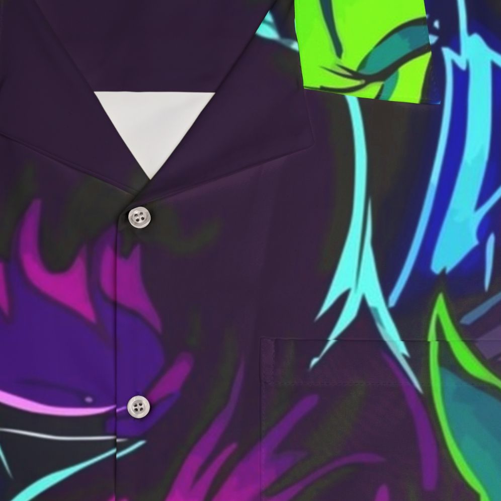 Deltarune Friends Hawaiian Shirt with Kris, Susie, and Ralsei - Detail