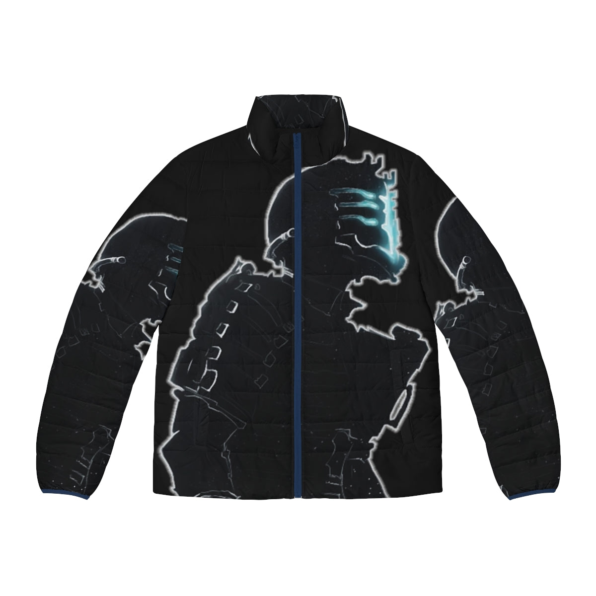 Dead Space-inspired puffer jacket with necromorph and Isaac Clarke graphics