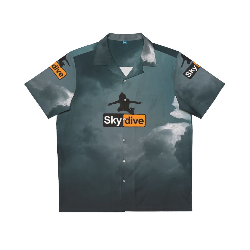 Skydive Hawaiian Shirt with Cloud Graphics