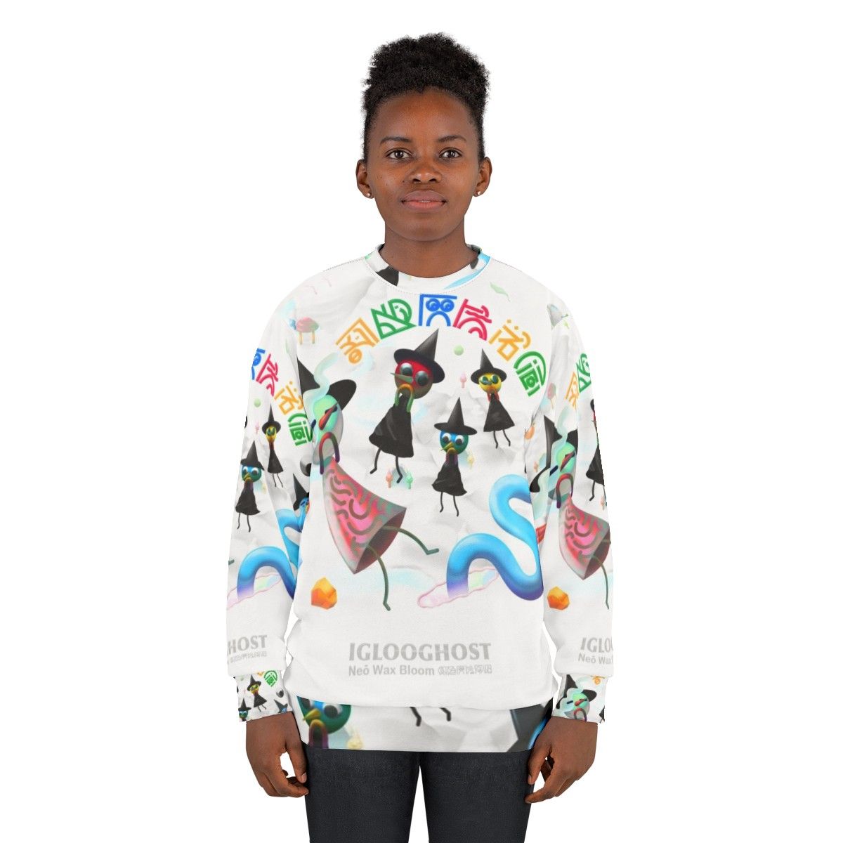 Iglooghost Neo Wax Bloom Sweatshirt featuring abstract artwork - women