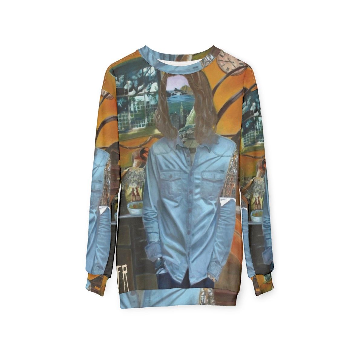 Hozier Sweatshirt featuring the Wasteland Baby album cover design - hanging