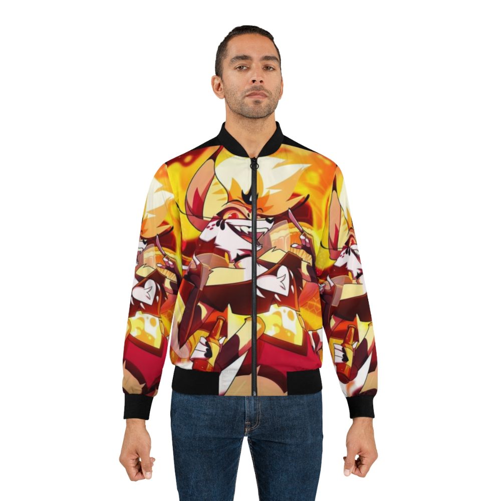 Helluva Boss Beelzebub Anime Bomber Jacket featuring the demon lord Beelzebub from the popular series - Lifestyle