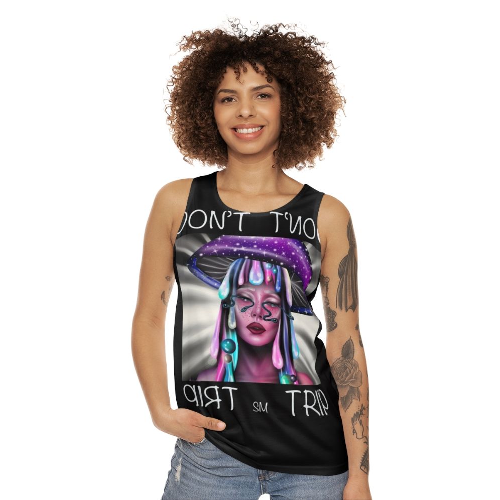 Trippy psychedelic mushroom hippie unisex tank top - women