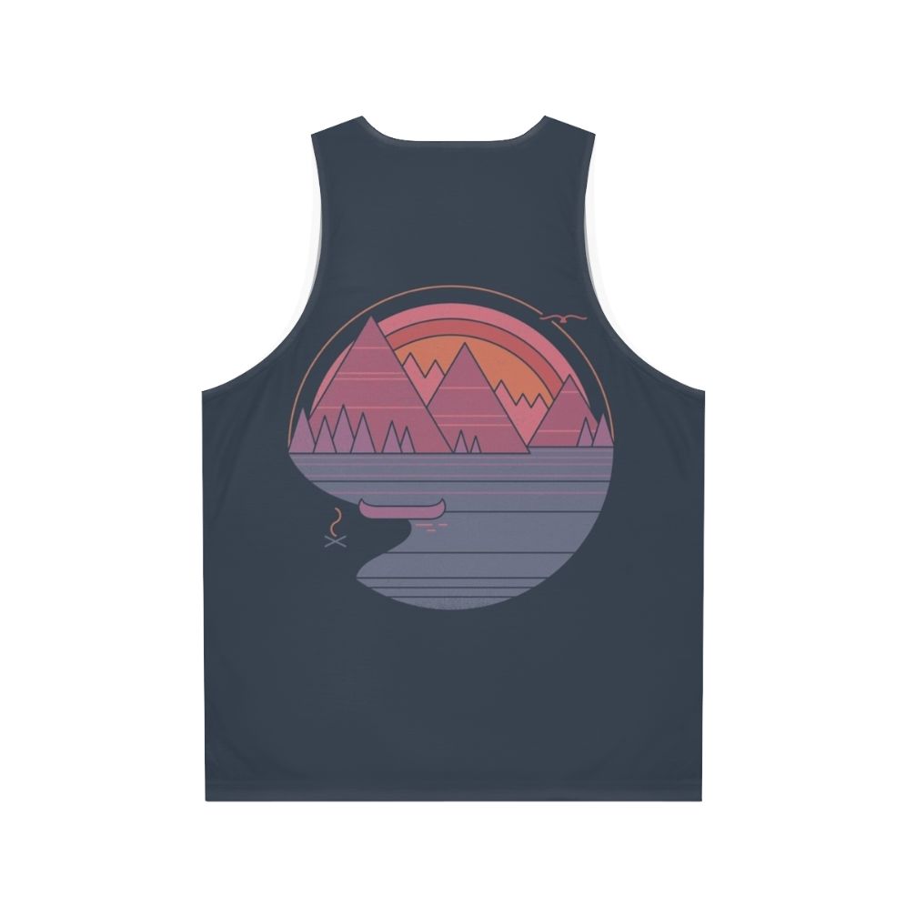 Unisex mountain landscape tank top - Back