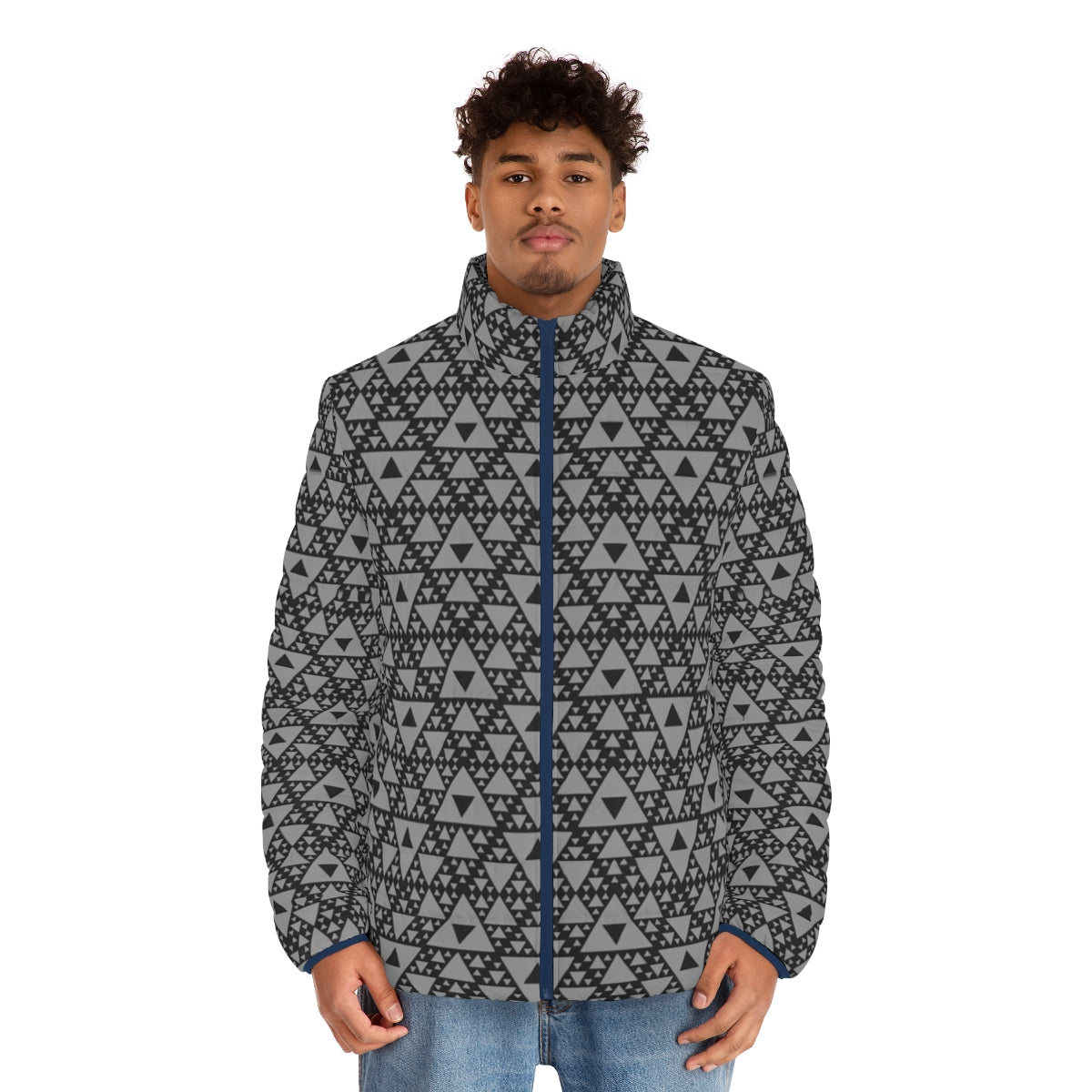 Alt Design Motion Capture Puffer Jacket with Triangle Pattern - men front