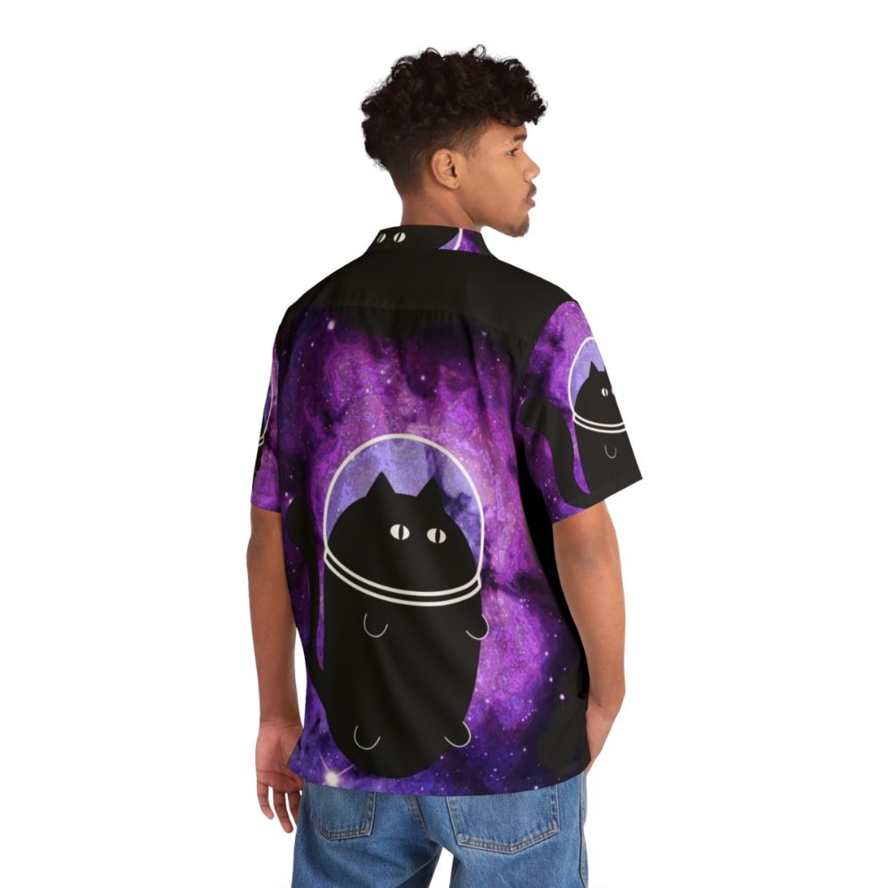 Catronaut Hawaiian Shirt featuring a cat astronaut in a galaxy design - People Back