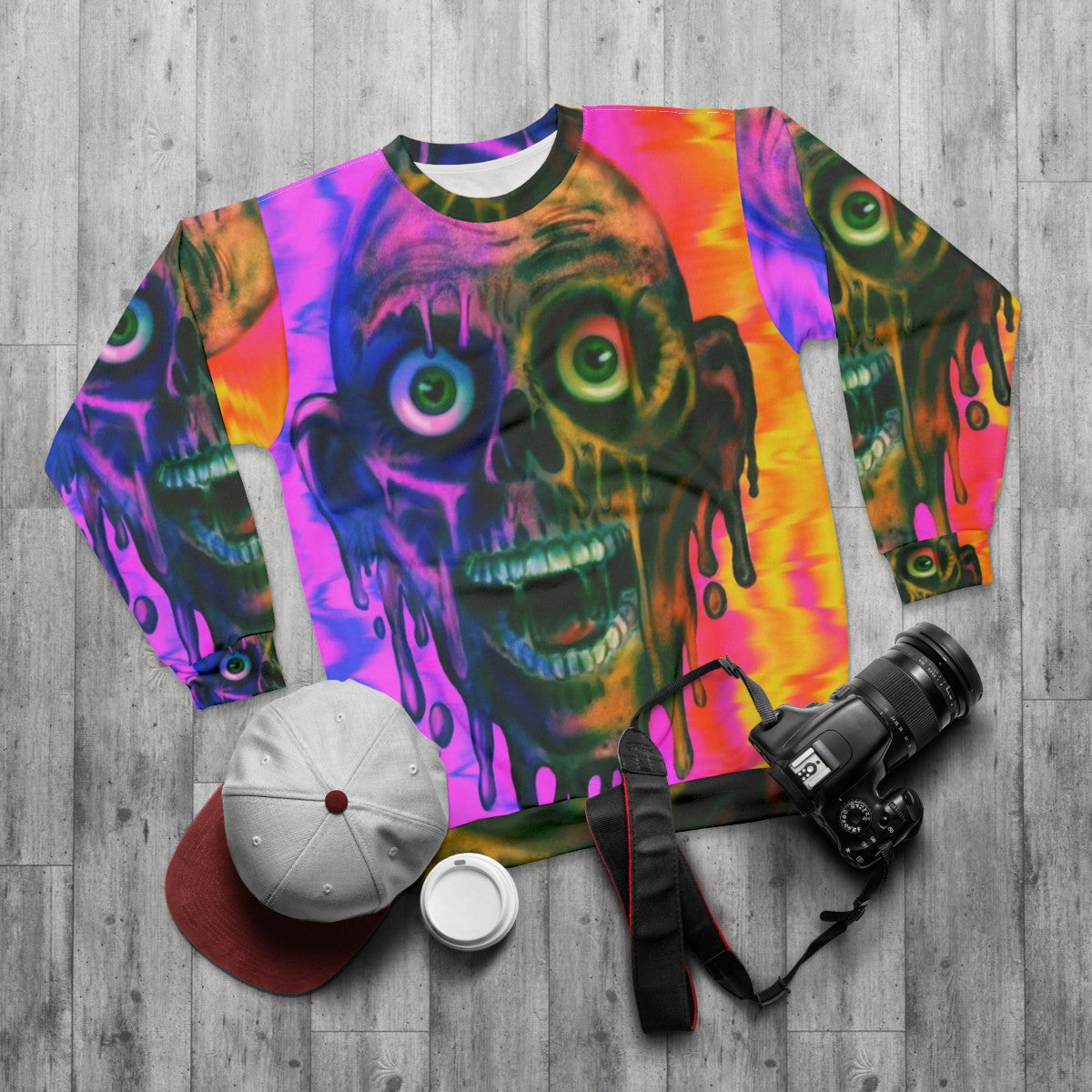 Tar Man Return of the Living Dead Horror Movie Sweatshirt - flat lay