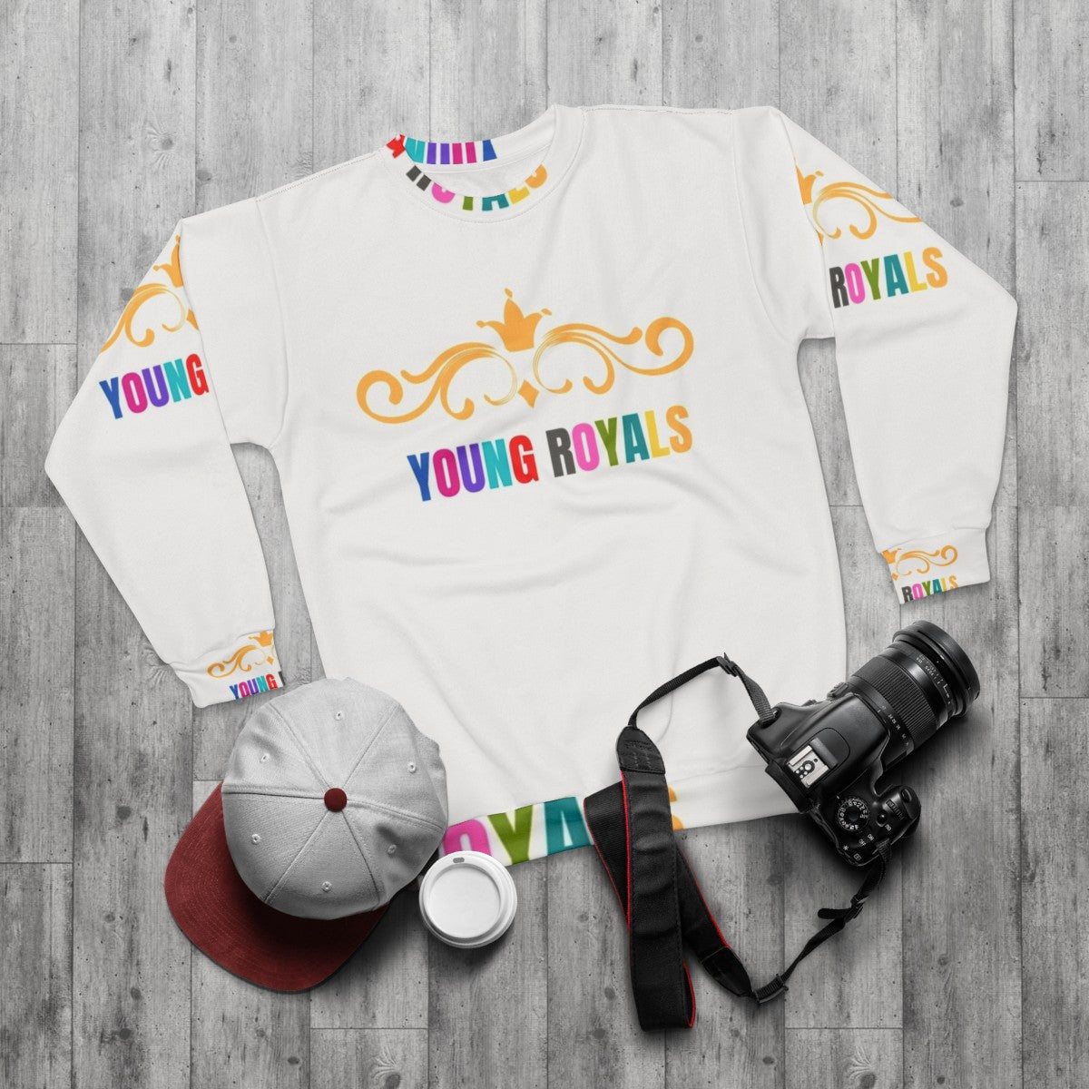 Young Royals Netflix Series Sweatshirt featuring Edvin Ryding - flat lay