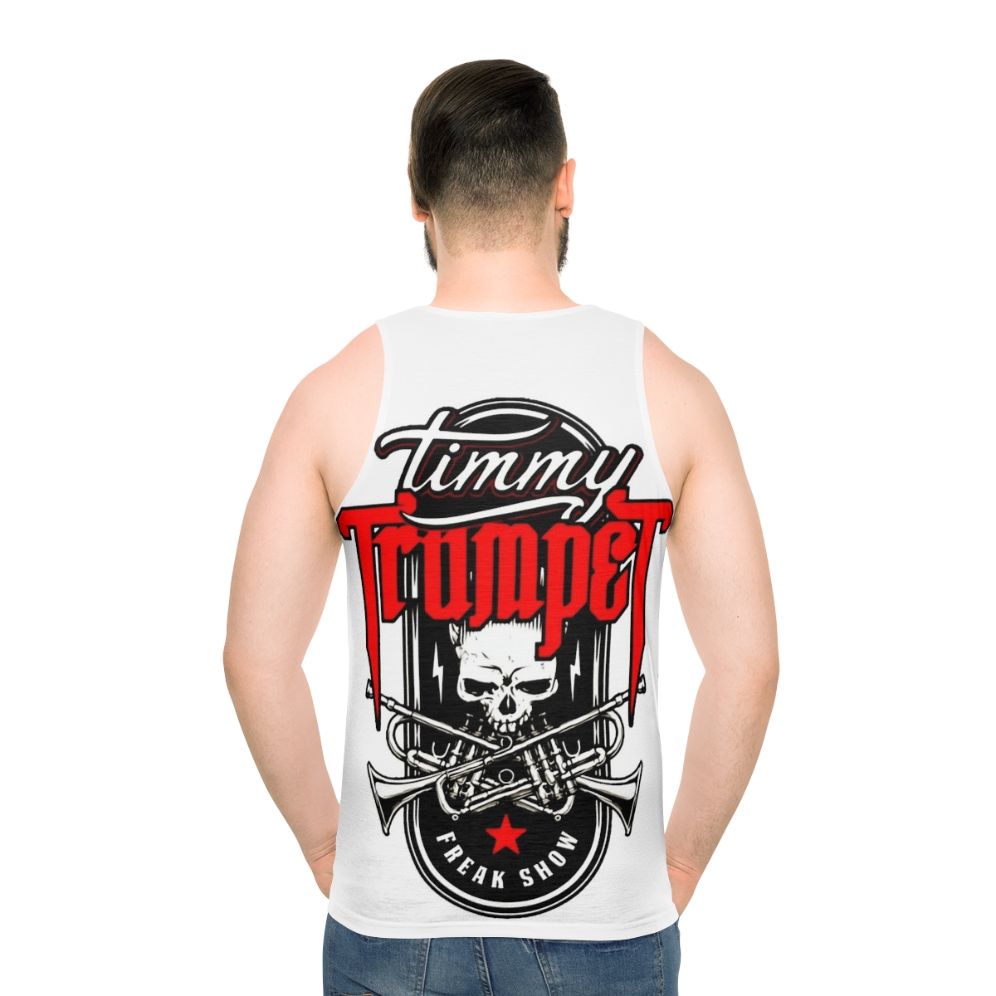 Unisex grunge skull tank top - men back