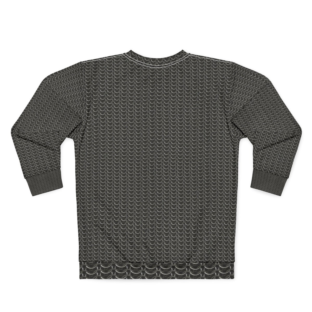 Metallic Silver Chainmail Medieval Armor Sweatshirt - Back