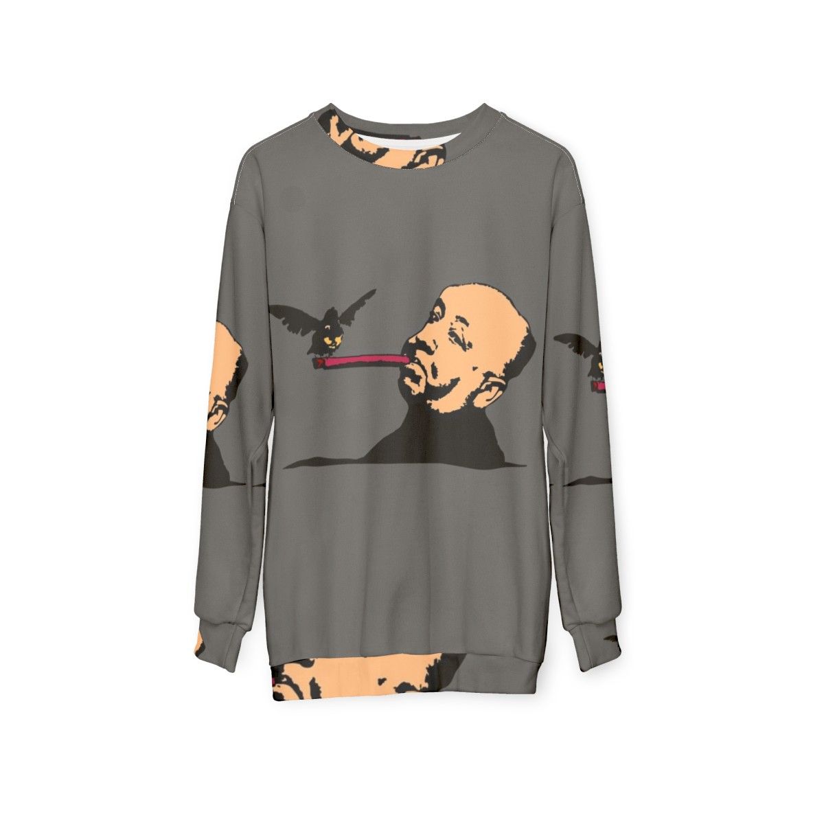 Alfred Hitchcock Sweatshirt with Film Motifs - hanging