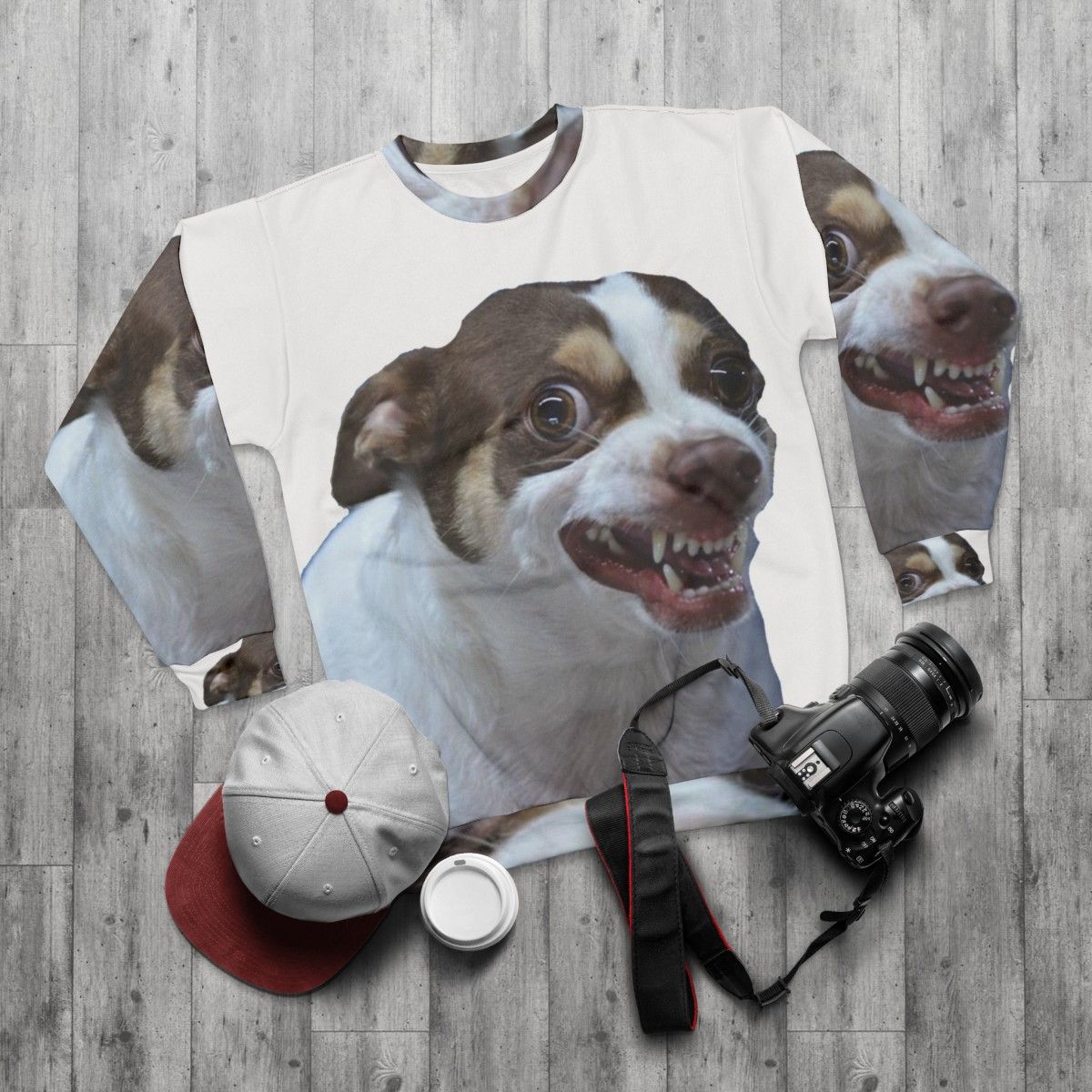 Mr Bubz Chihuahua Meme Funny Dog Sweatshirt - flat lay