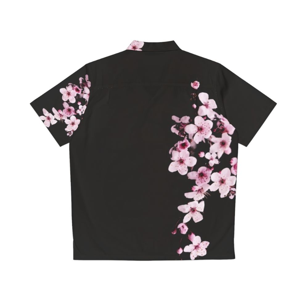 One Side Cherry Blossom Branch Hawaiian Shirt - Back