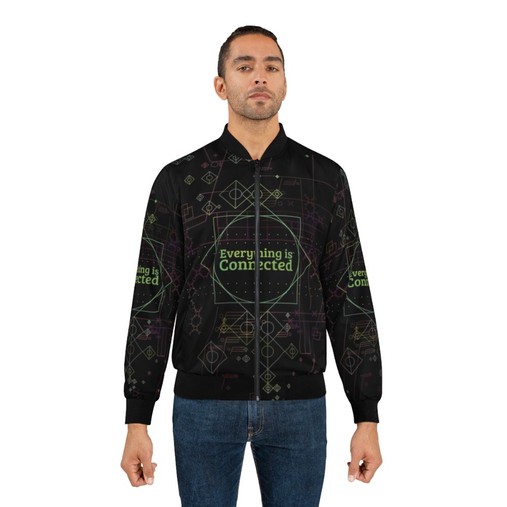 Everything Is Connected Bomber Jacket featuring Dirk Gently's Holistic Detective Agency design - Lifestyle