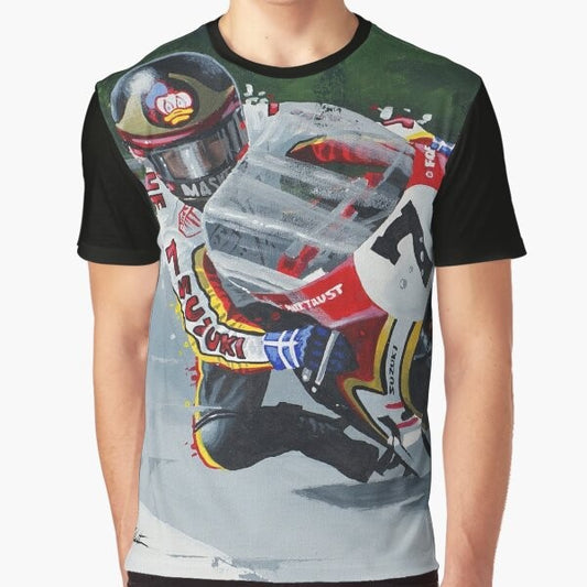 Barry Sheene MotoGP Legendary Motorcycle Racing Graphic T-Shirt