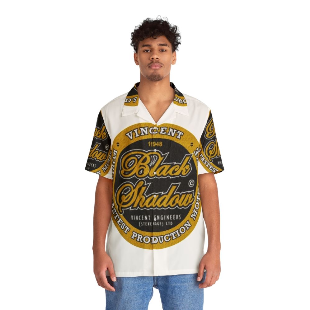 Black Shadow Vintage Hawaiian Shirt - People Front