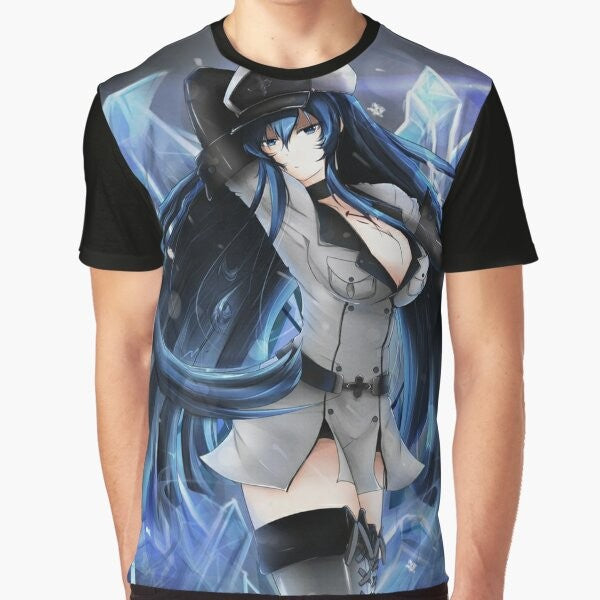 Graphic T-Shirt featuring Esdeath, the powerful general of the Empire from the anime Akame ga Kill