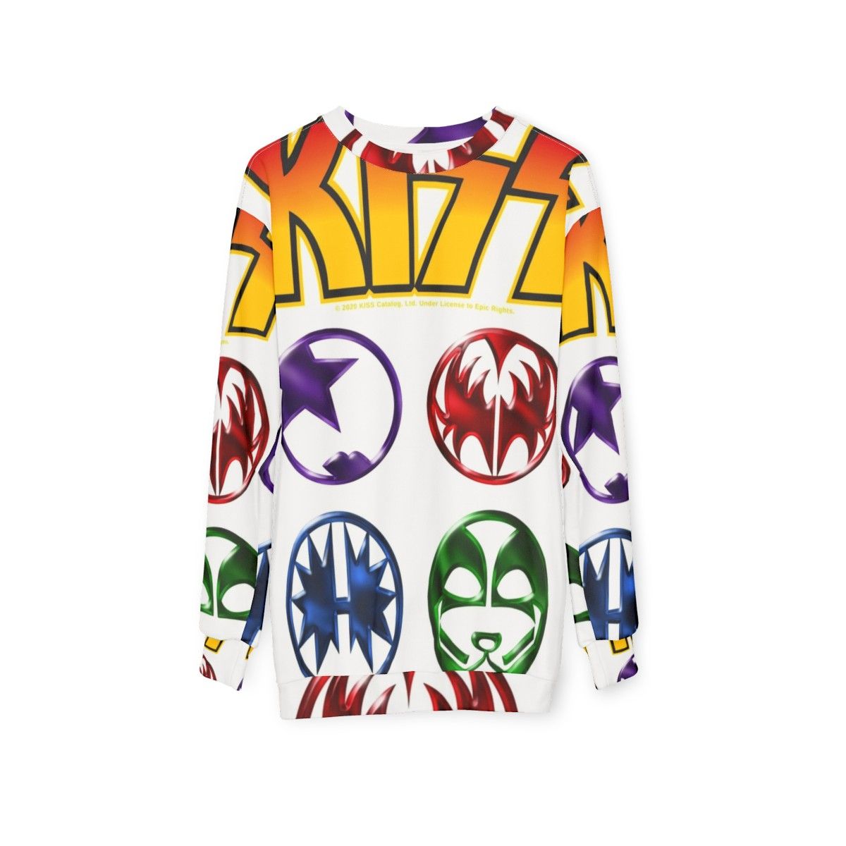 Kiss Logo Starman Spaceman Demon Catman Sweatshirt - hanging