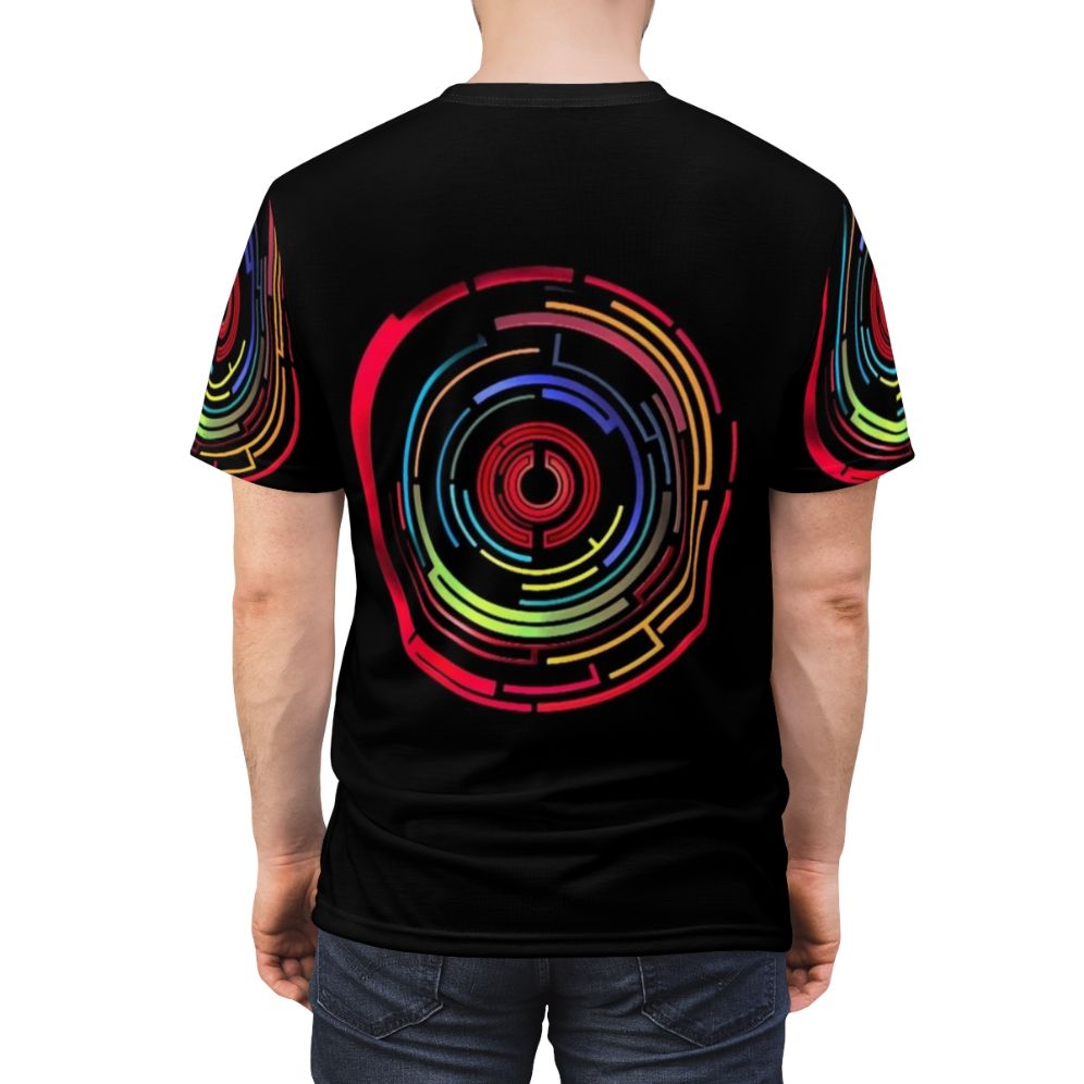 Maze design abstract graphic t-shirt for music fans - men back