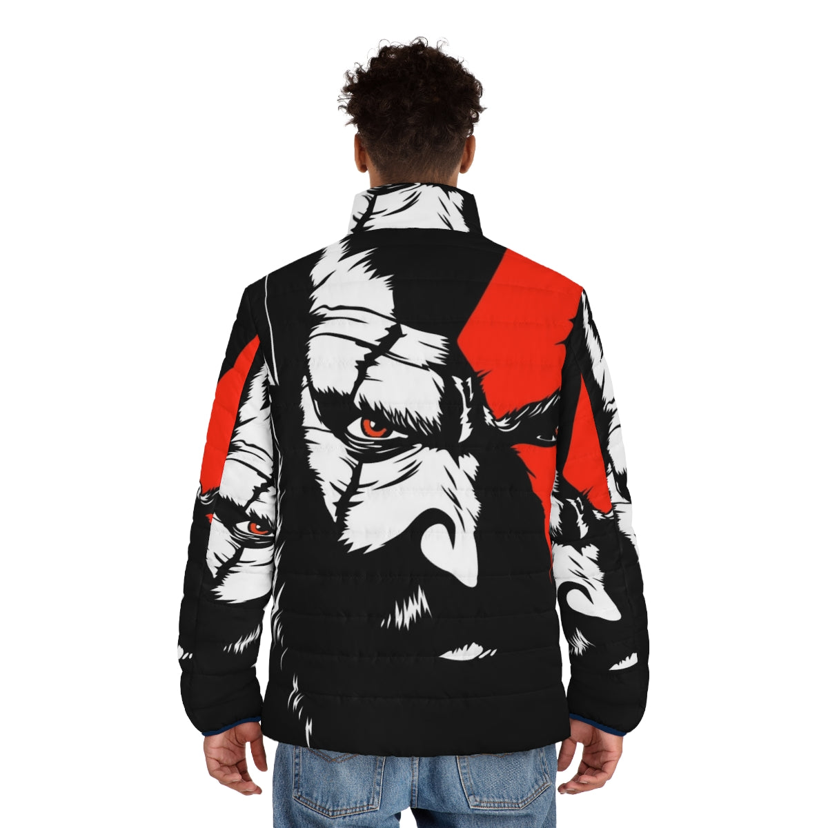 Kratos Puffer Jacket, God of War inspired jacket - men back