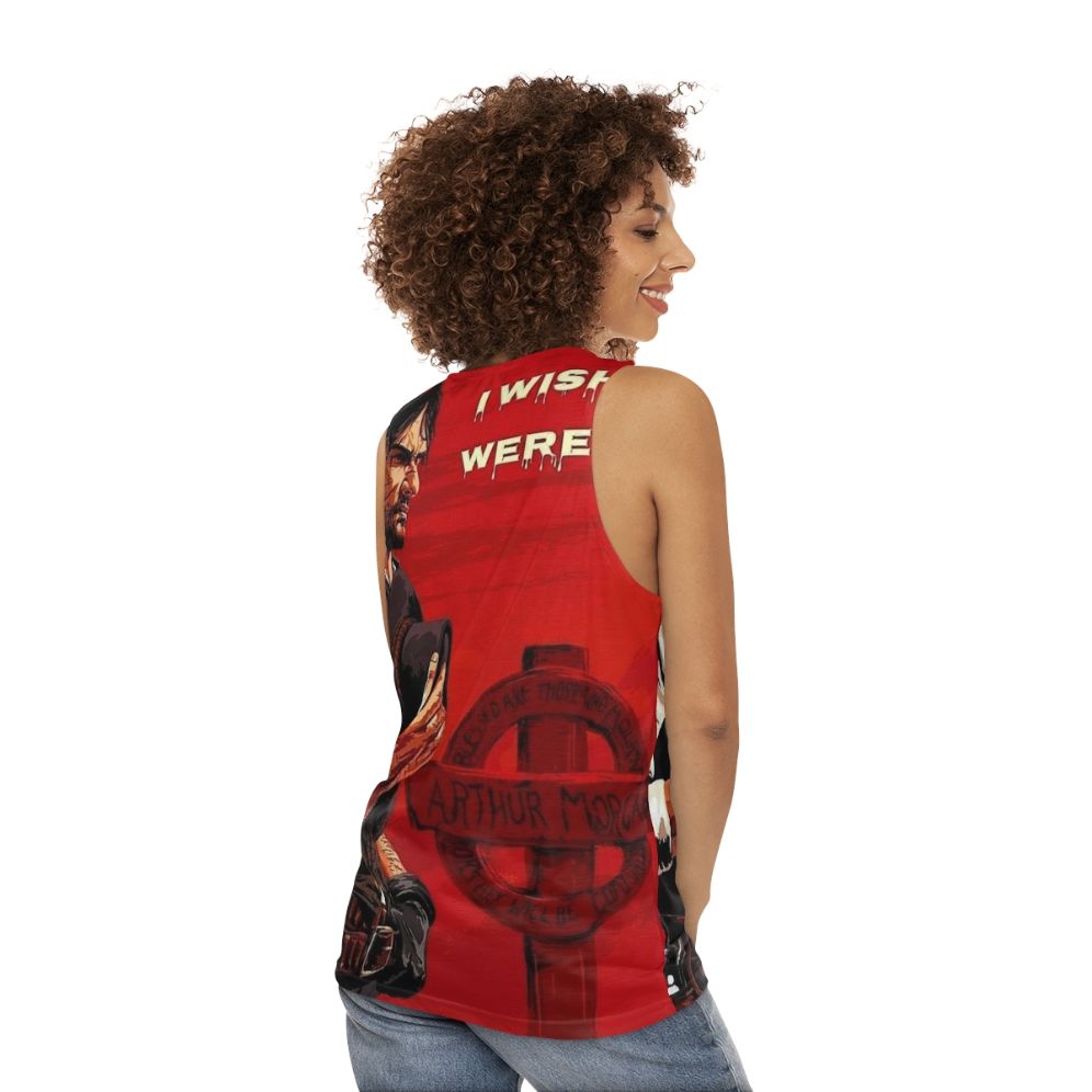 John Marston Unisex Tank Top for Gamers - women back