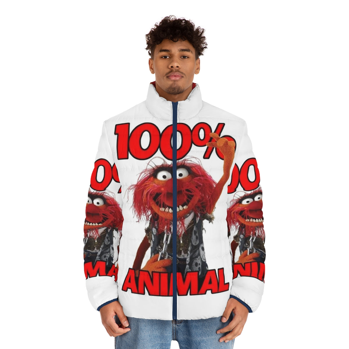 Muppets Animal Puffer Jacket with Typography - men front