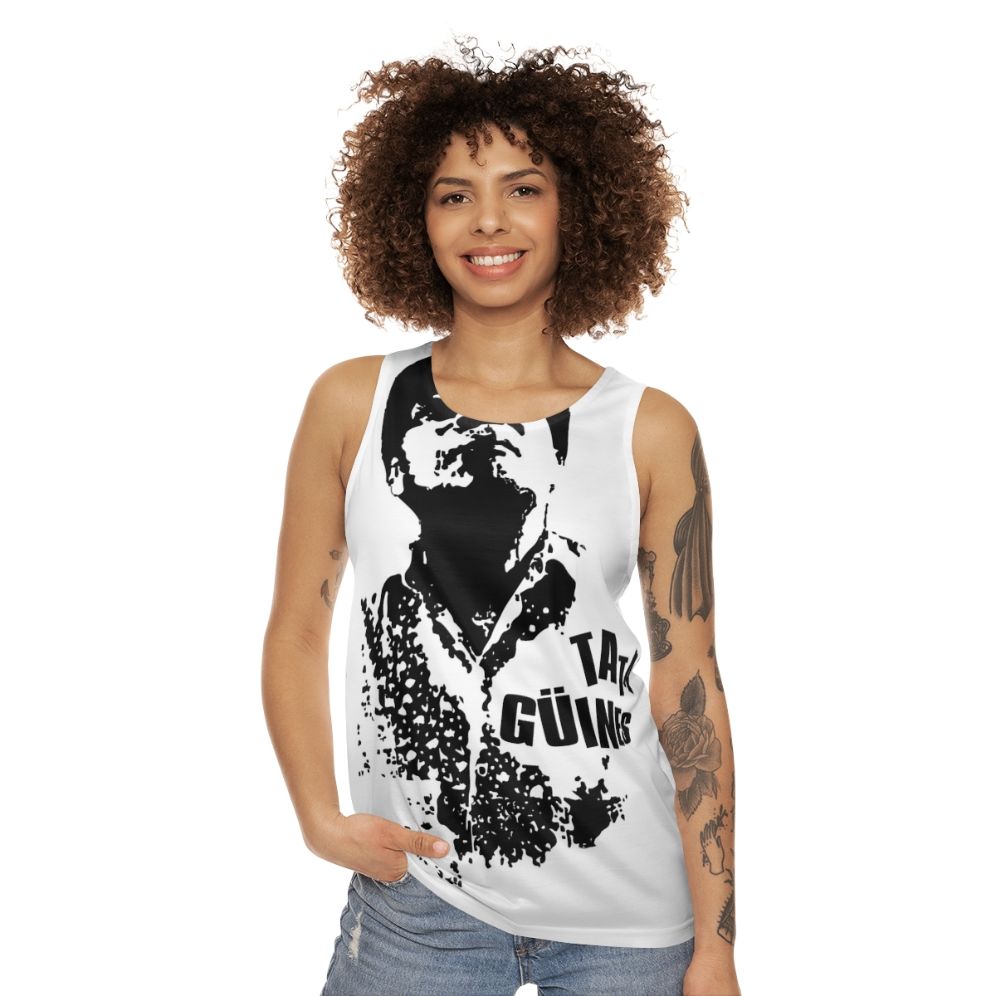 Tata Guines Unisex Tank Top with Latin Music and Percussion Design - women