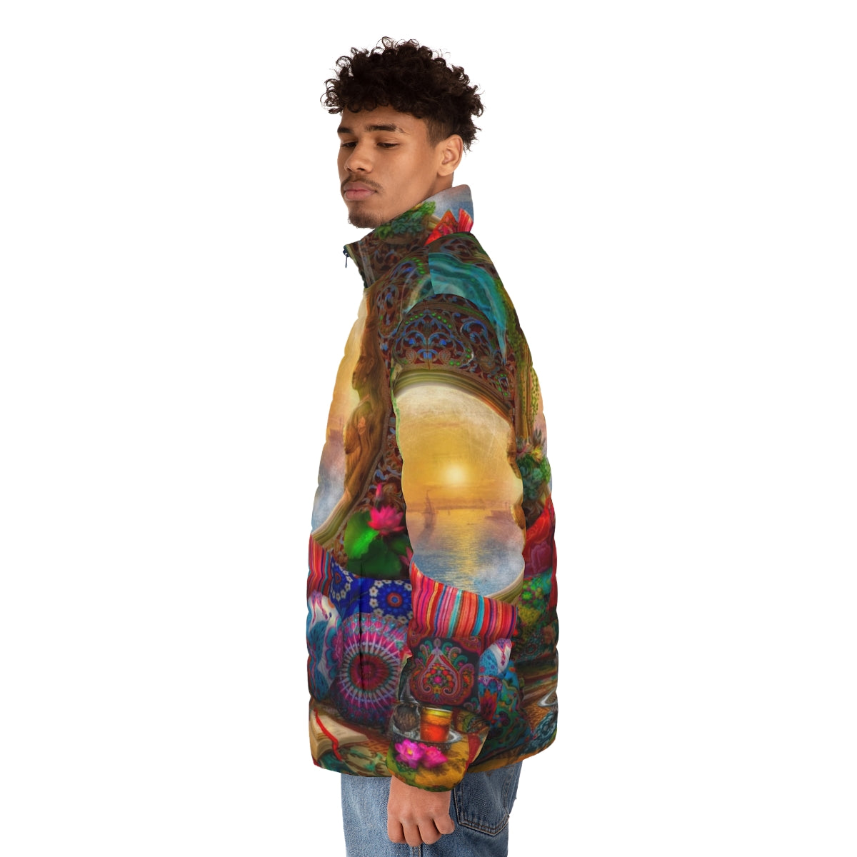 Oasis Puffer Jacket in a bohemian-inspired design - men side left