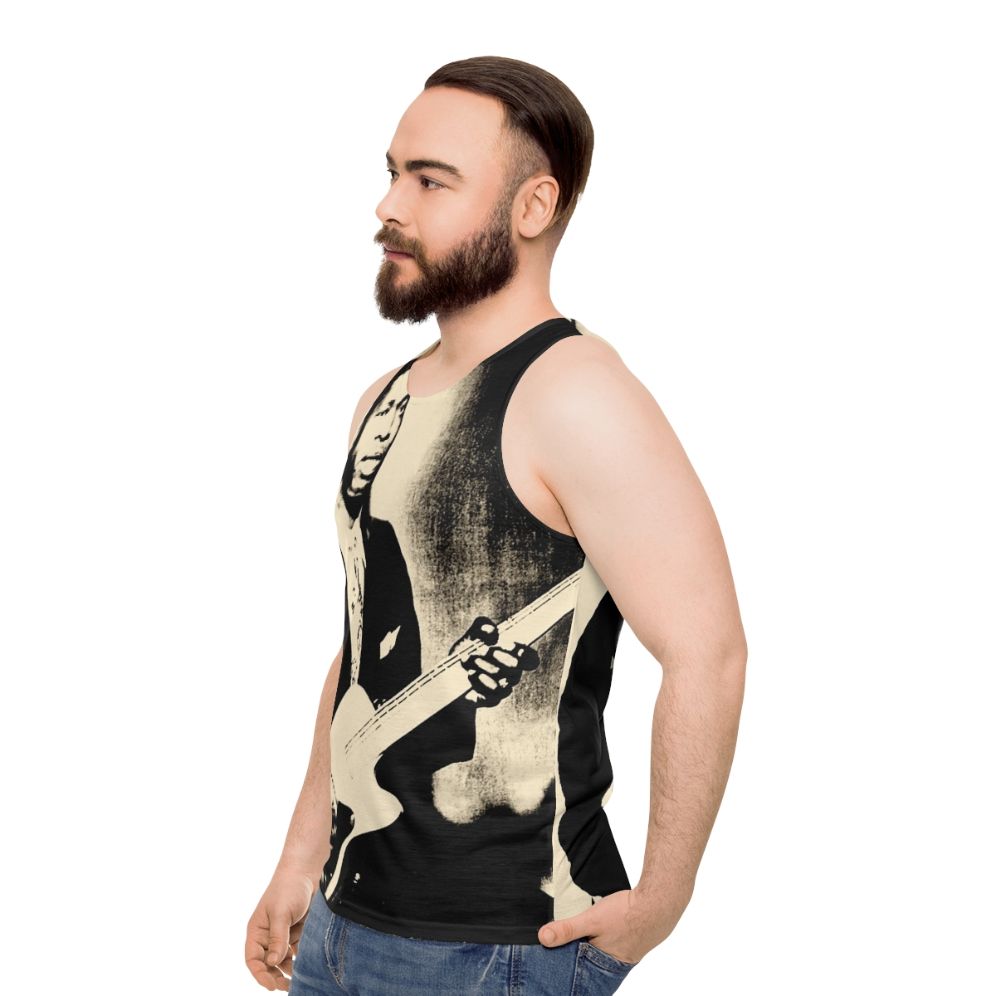 Dust My Broom Blues Guitar Unisex Tank Top - men side