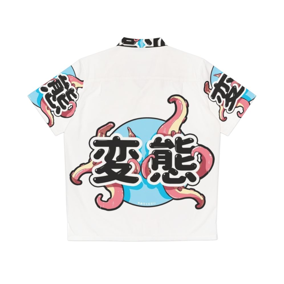 Anime-inspired Hawaiian shirt with tentacle print design - Back