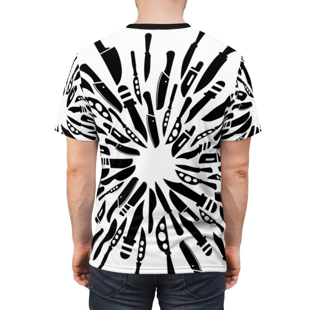 Knife art t-shirt inspired by the movie Knives Out - men back