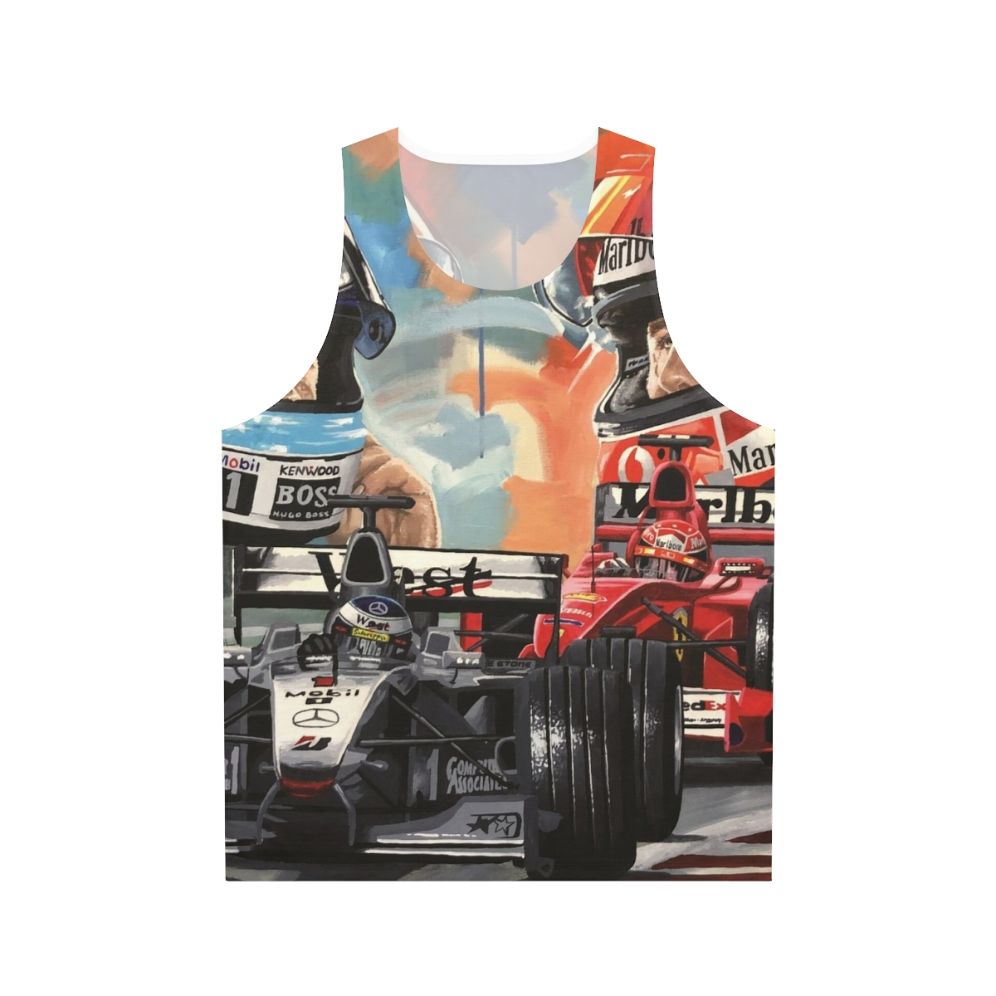 Formula One Champions Michael Schumacher and Mika Hakkinen Unisex Tank Top