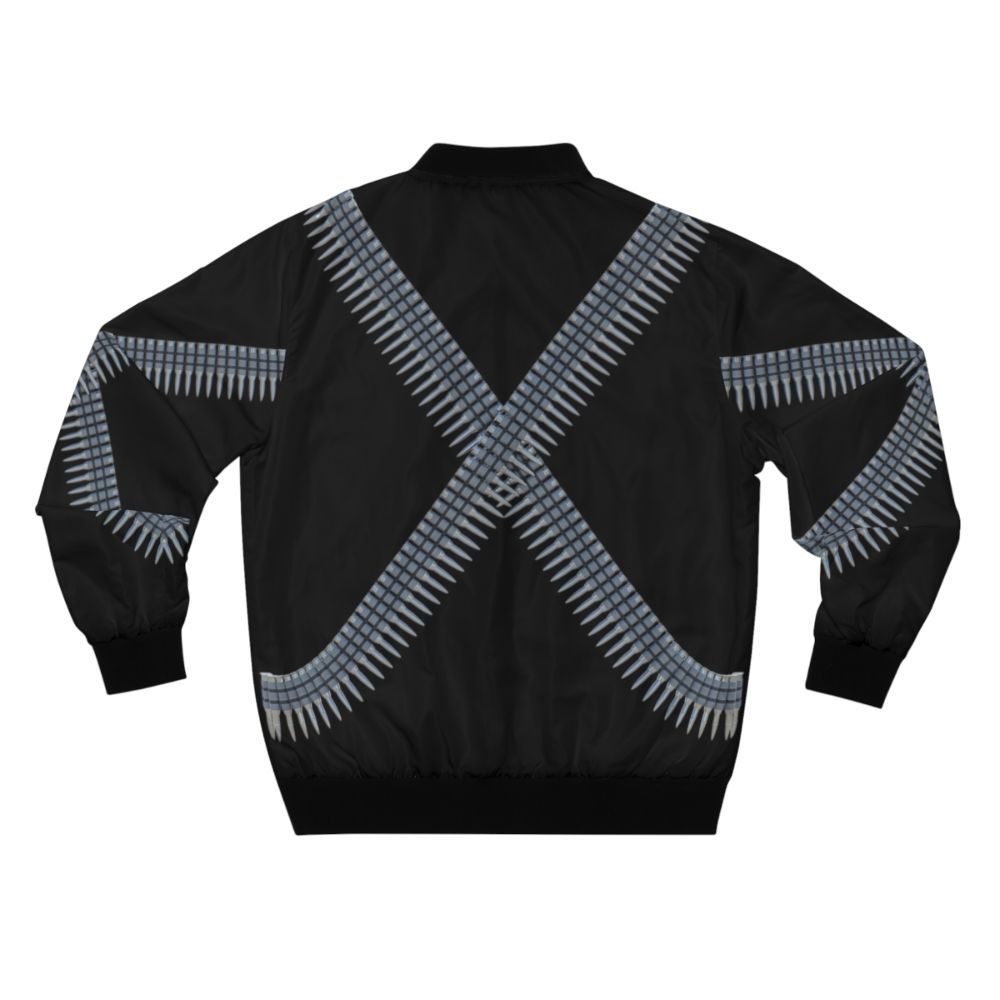 A bomber jacket with a bullet-themed belt, perfect for the wild west outlaw look. - Back