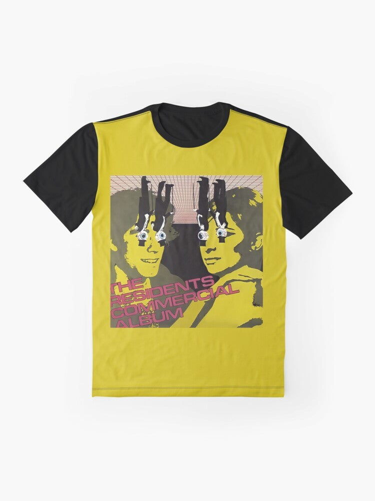 Vintage graphic t-shirt featuring the album cover of "The Residents - Commercial Album (1980)" - Flat lay