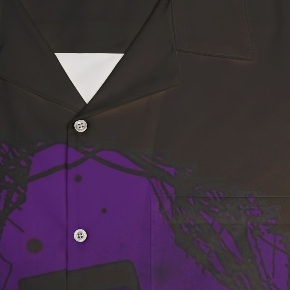 Enderman Hawaiian Shirt featuring a minimalist design for Minecraft fans - Detail