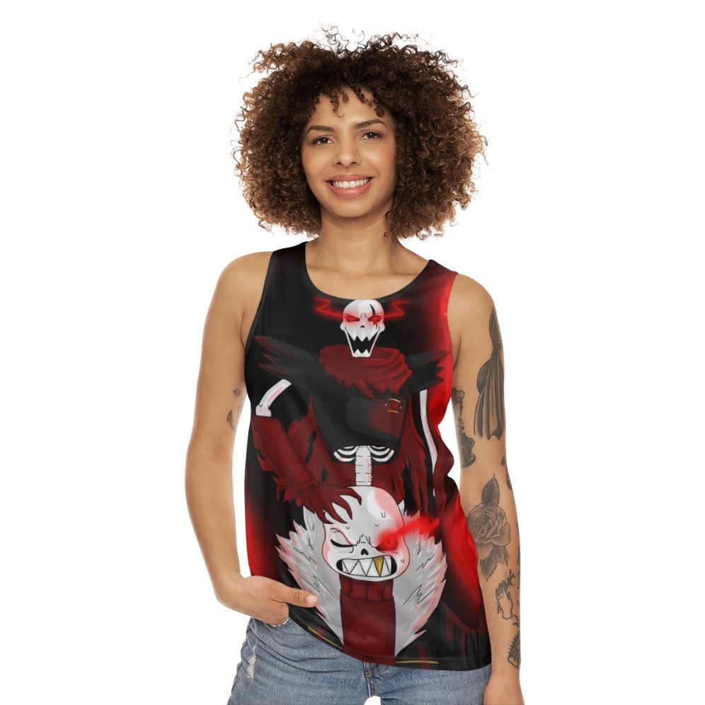 Underfell Undertale Unisex Tank Top Featuring Papyrus and Sans Fanart - women