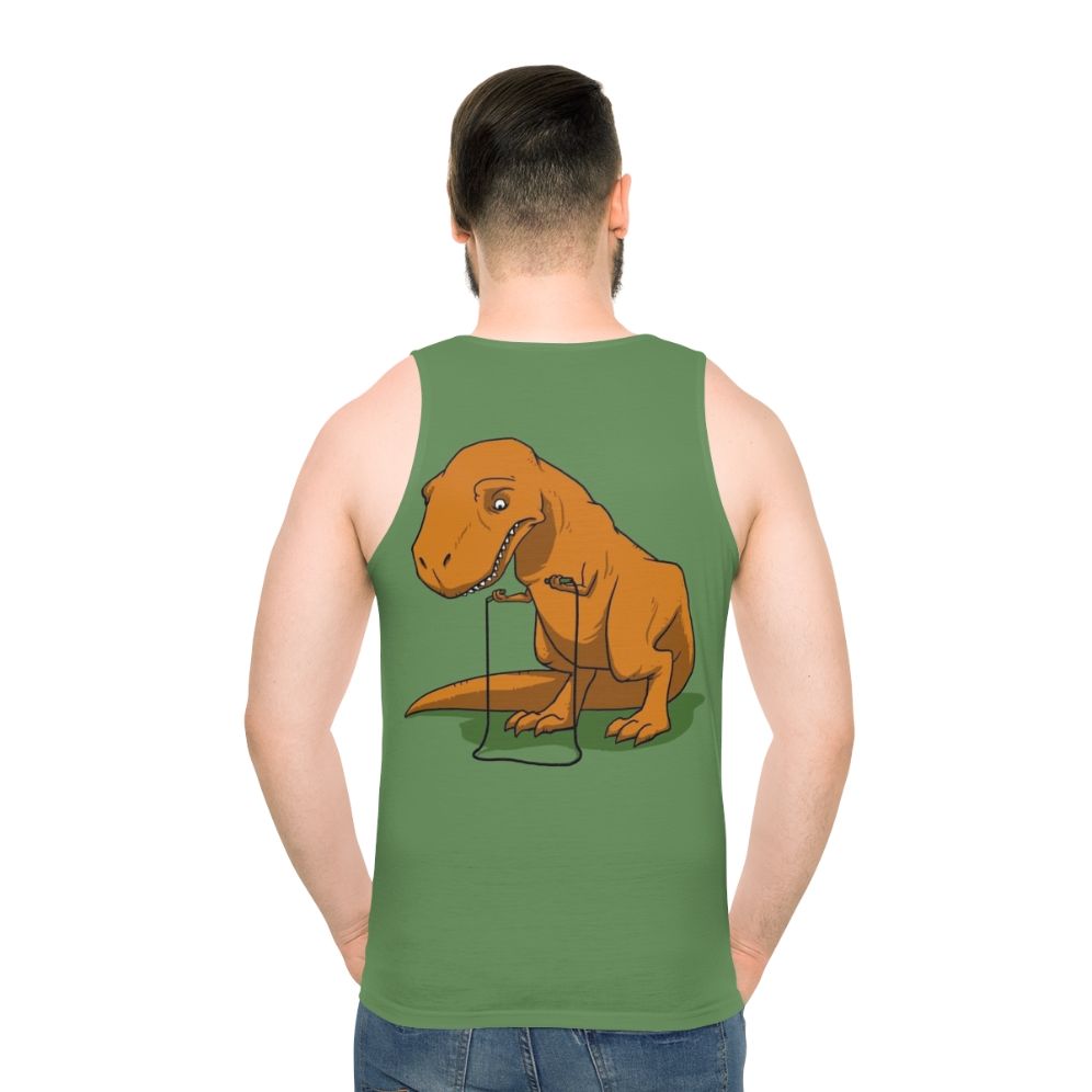 Dinosaur T-Rex Unisex Tank Top - men back