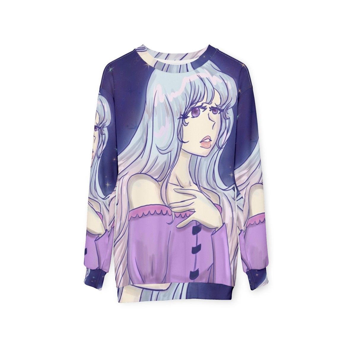 Lady Amalthea Unicorn Sweatshirt featuring the iconic character from The Last Unicorn fantasy film - hanging