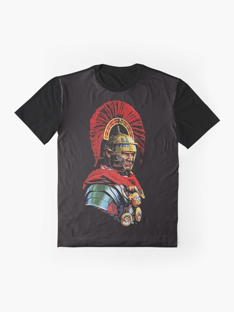 Roman centurion portrait graphic t-shirt - Flat lay