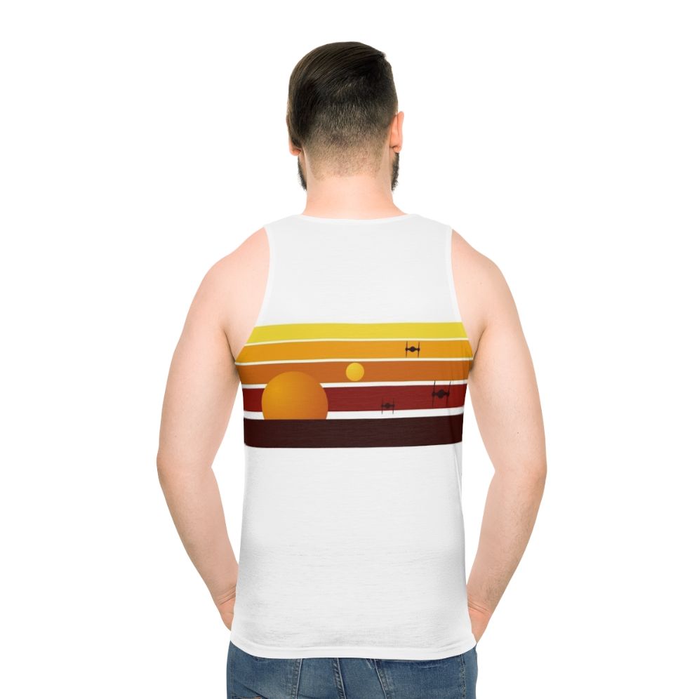 Tatooine Sun Star Wars Unisex Tank Top - men back