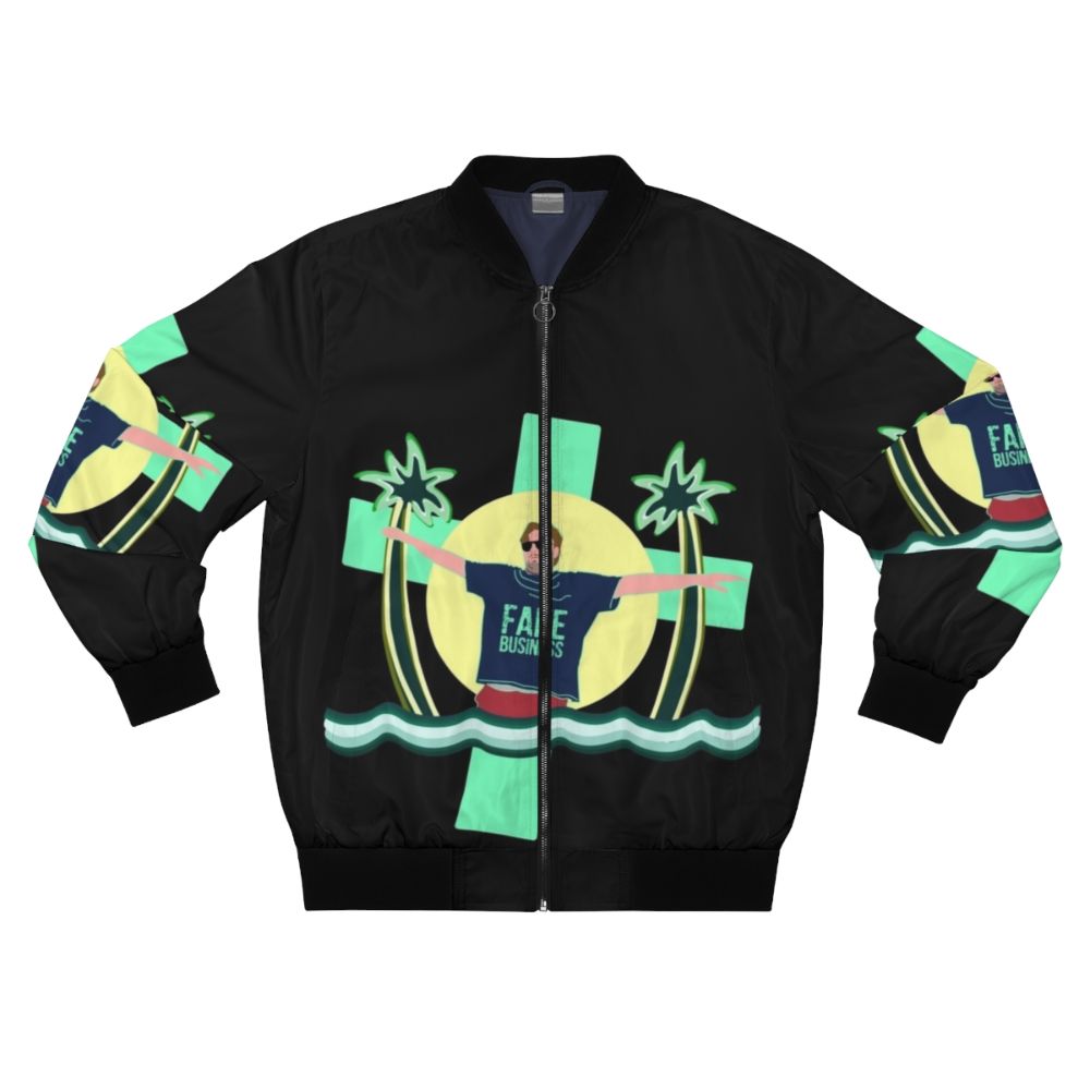 Tim Dillon Comedy Bomber Jacket with Ironic Beach Design