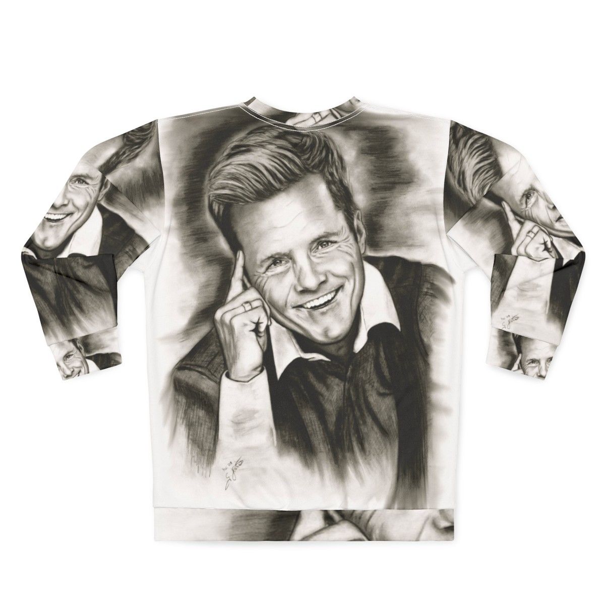 Dieter Bohlen Black and White Charcoal Sweatshirt - Back