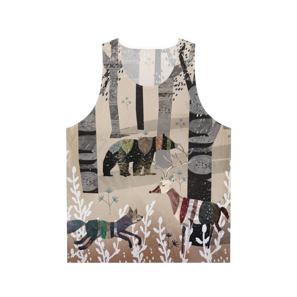 Watercolor forest animals unisex tank top