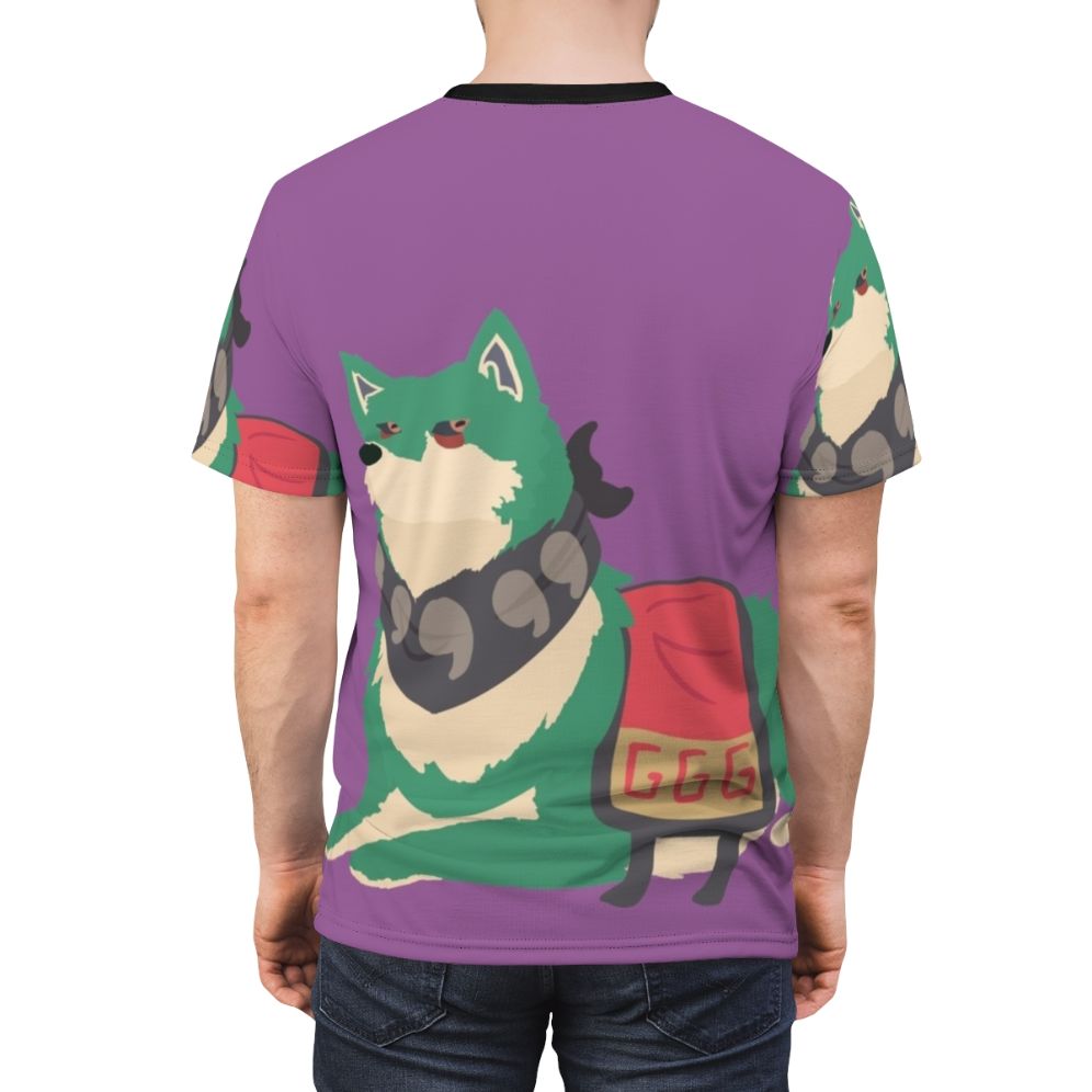 Loopy Toad anime dog t-shirt featuring fan art inspired by The Daily Life of the Immortal King - men back