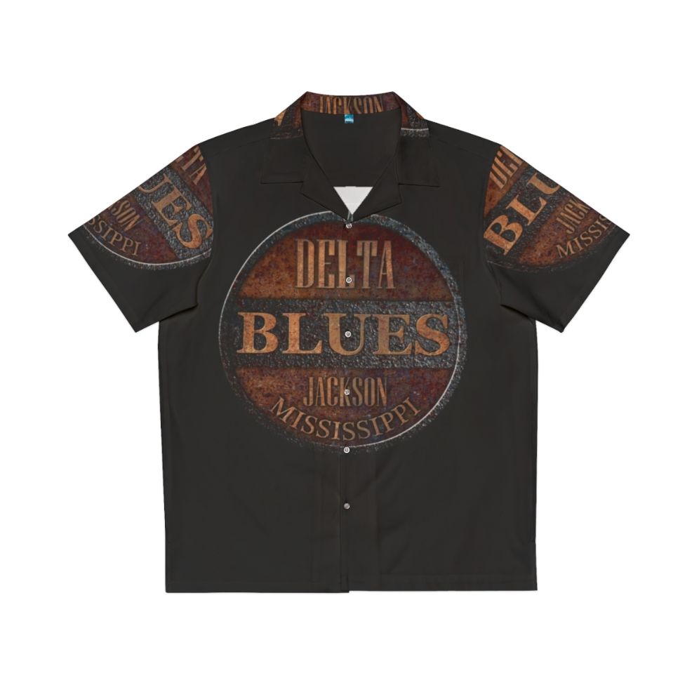 Rusty Delta Blues Hawaiian Shirt featuring a vintage Americana music inspired design