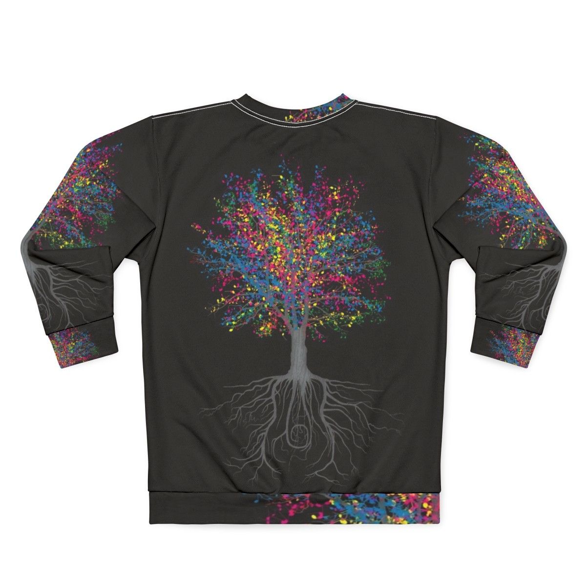 Colorful trees and musical nature inspired sweatshirt - Back