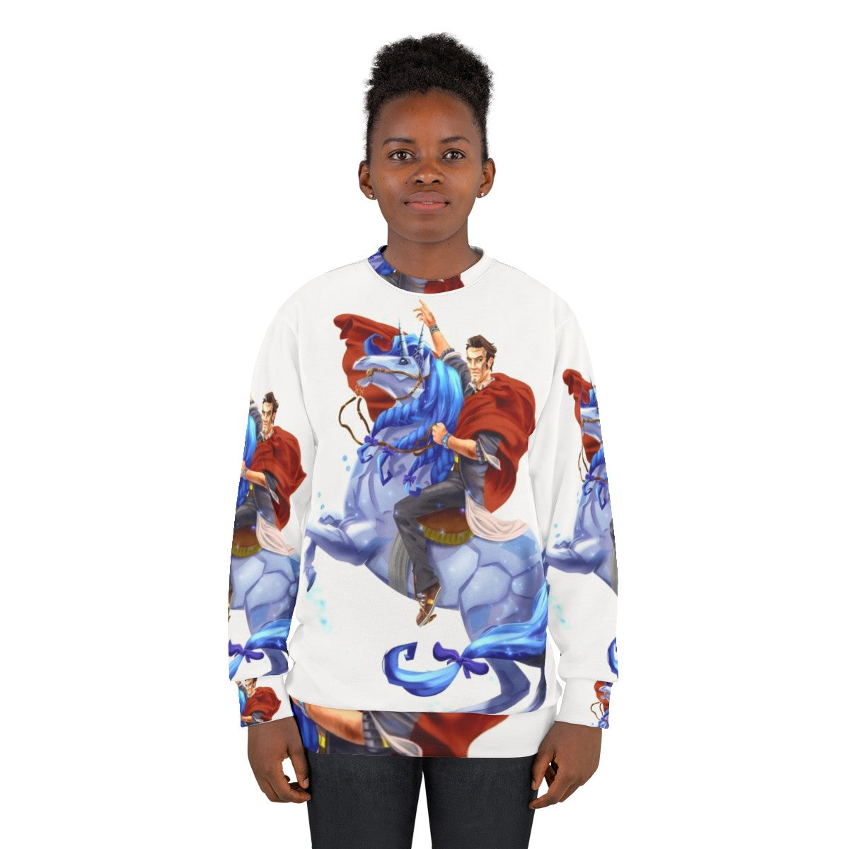 Handsome Jack Borderlands Sweatshirt with Buttstallion Design - women