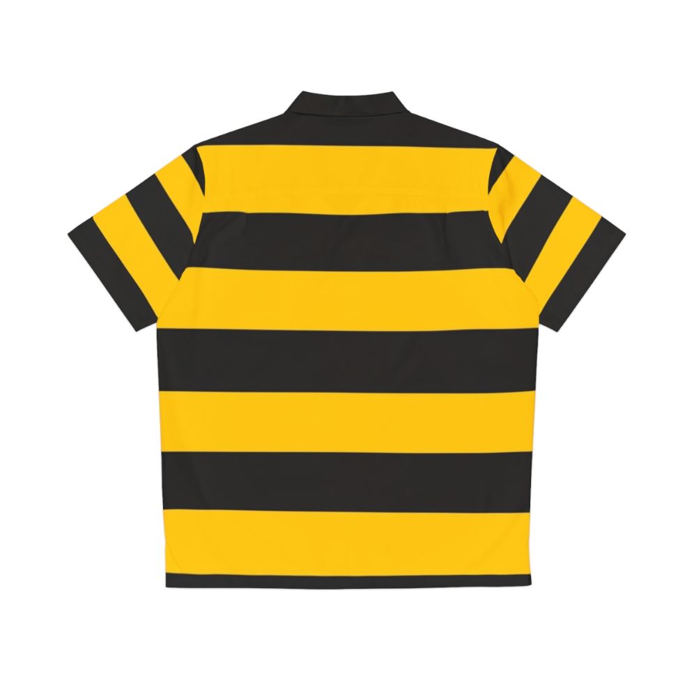 Bees Yellow Black Stripes Hawaiian Shirt - Back