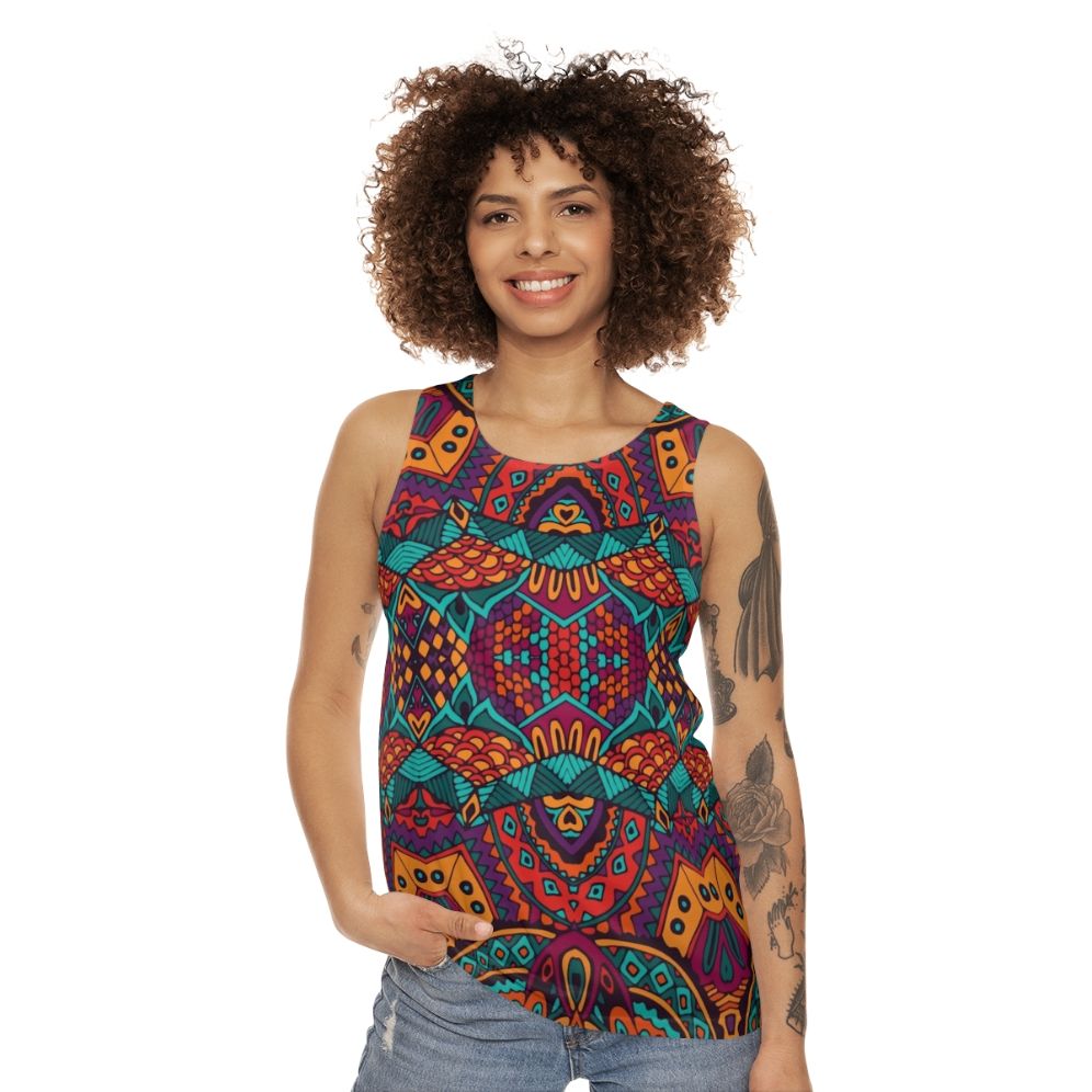 Tribal vintage ethnic pattern unisex tank top - women